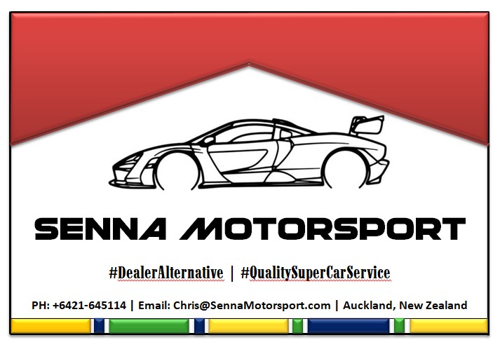 Senna Motorsport Business Card - Supercar Specialists Auckland